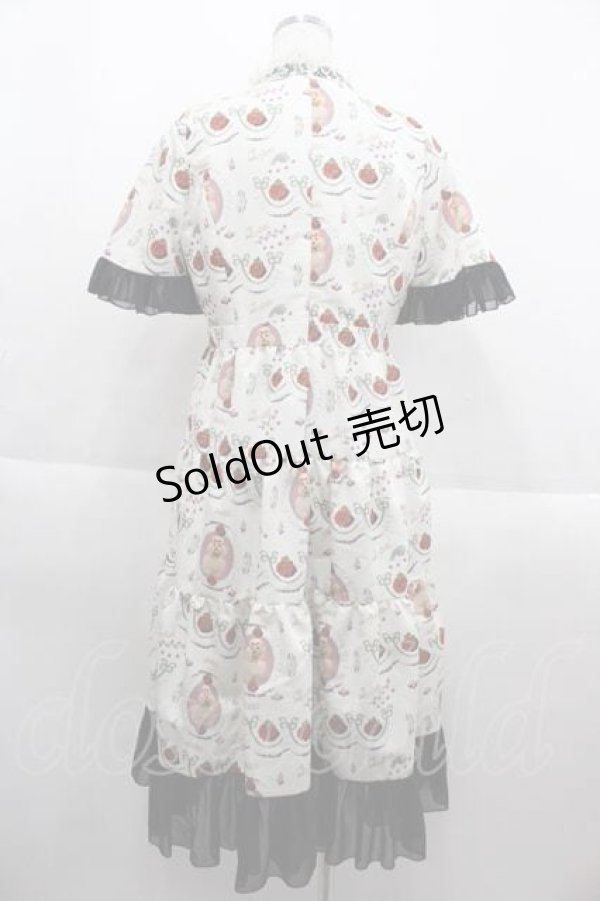 画像2: Q-pot. / プードルケーキベルスリーブドレス  白Ｘ黒 I-25-09-13-084-QP-OP-HD-ZI (2)