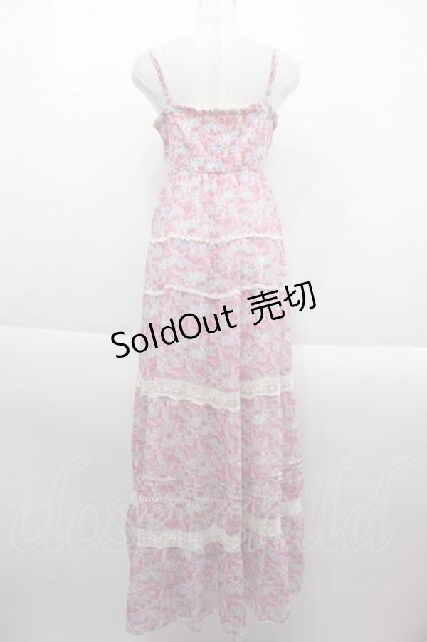 画像2: 【SALE】LIZ LISA / フラワー総柄キャミロングワンピース  ピンクＸ青Ｘ白 I-25-09-13-085-LO-OP-HD-ZT057 (2)