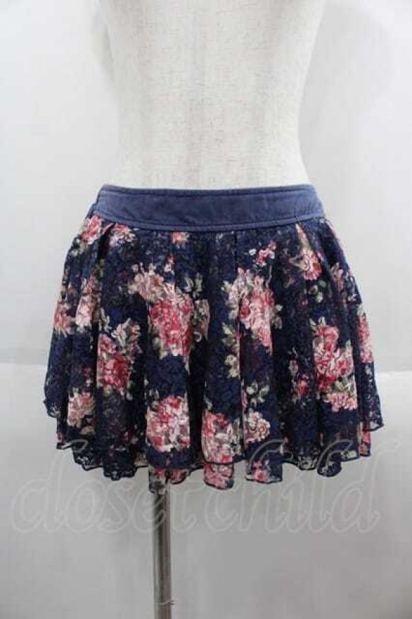 画像3: LIZ LISA / フラワーレースプリントノースリーブトップス&スカパンセットアップ  ネイビー I-25-09-13-091-LO-TO-HD-ZT071 (3)