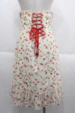 画像2: EXCENTRIQUE / チェリープリント・コルセットスカート  白Ｘ赤 I-25-09-13-107-EL-SK-HD-ZI (2)