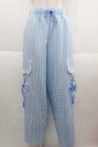 画像1: MILK / ギンガムカーゴパンツ  サックス I-25-09-13-118-ML-PA-HD-ZI (1)