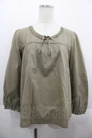 画像: INGEBORG / スカラップレースノーカーラーブラウス M カーキ I-25-09-13-030-LO-BL-HD-ZI