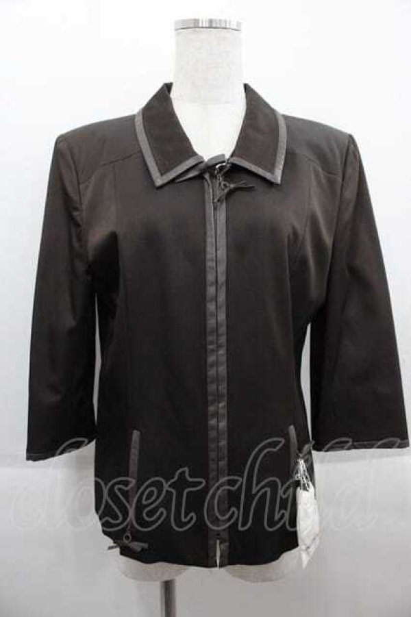 画像1: INGEBORG / セットアップジャケット  レザーテープブラウン I-25-09-13-036-LO-JA-HD-ZT452 (1)