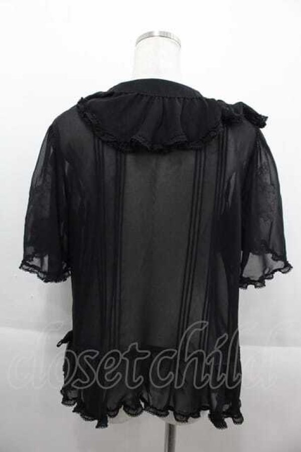 画像2: PINK HOUSE / すずらん刺繍シフォンジョーゼットブラウス  ブラック I-25-09-13-038-LO-TO-HD-ZT193 (2)