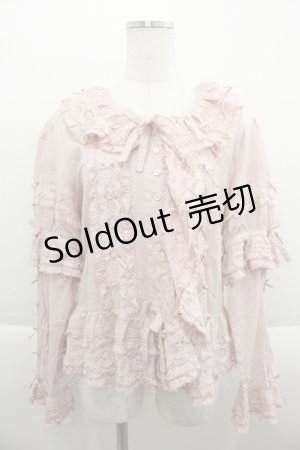 画像: PINK HOUSE / ローンフリルオーバーブラウス  ピンク I-25-09-15-001-LO-BL-HD-ZI