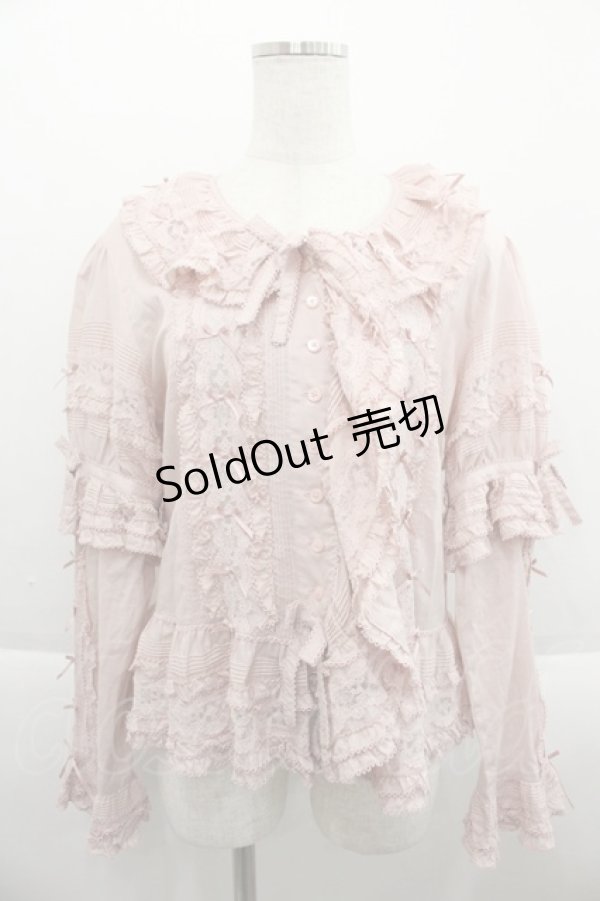 画像1: PINK HOUSE / ローンフリルオーバーブラウス  ピンク I-25-09-15-001-LO-BL-HD-ZI (1)