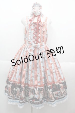 画像: metamorphose / 【プラスサイズ】Happy Seving Time ジャンパースカート＋ヘッドドレスセット プラスサイズ サックスアカ I-25-09-15-047-ME-OP-HD-ZI