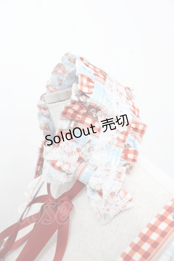 画像3: metamorphose / 【プラスサイズ】Happy Seving Time ジャンパースカート＋ヘッドドレスセット プラスサイズ サックスアカ I-25-09-15-047-ME-OP-HD-ZI (3)