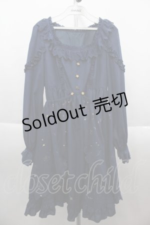 画像: To Alice / 星座柄ワンピース S ネイビーＸゴールド I-25-09-15-055-LO-OP-HD-ZI