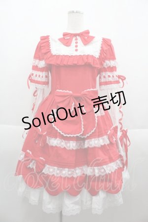 画像: AND ROMEO / リボンレース豪華ワンピース  赤 I-25-09-15-057-LO-OP-HD-ZI