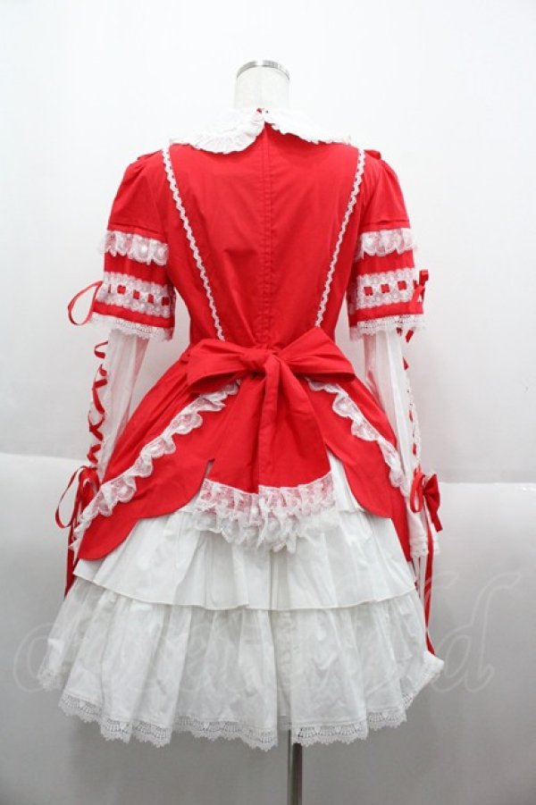 画像2: AND ROMEO / リボンレース豪華ワンピース  赤 I-25-09-15-057-LO-OP-HD-ZI (2)