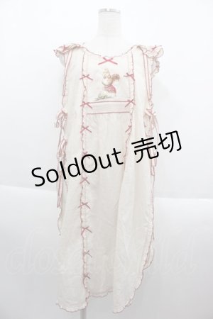 画像: PINK HOUSE / ウィンターフォレストトリート刺繍タブリエ  赤Ｘアイボリー I-25-09-15-062-LO-OP-HD-ZI