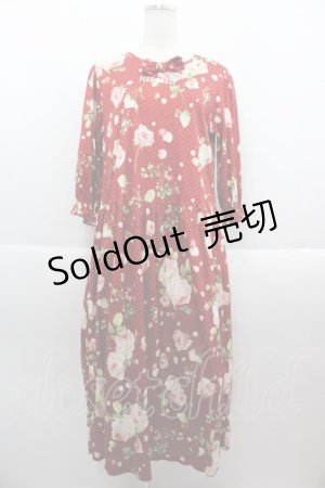 画像: PINK HOUSE / ローズカットソーワンピース  赤 I-25-09-15-066-LO-OP-HD-ZI