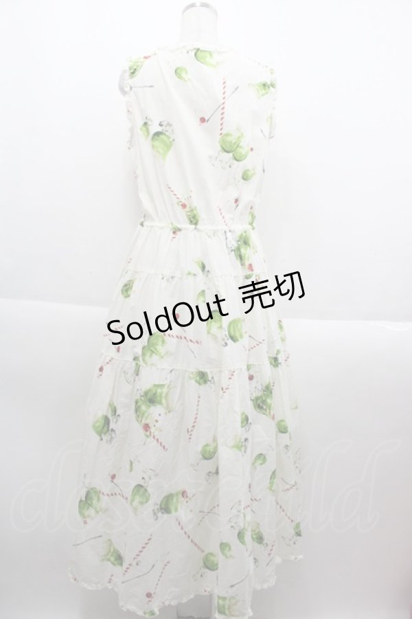 画像2: PINK HOUSE / クリームソーダプリントノースリーブワンピース  白 I-25-09-15-067-LO-OP-HD-ZI (2)