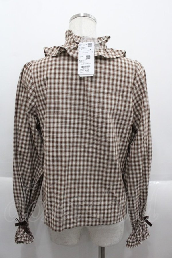 画像2: axes femme kawaii / チェック柄ブラウス M 茶 I-25-09-15-008-AX-BL-HD-ZI (2)