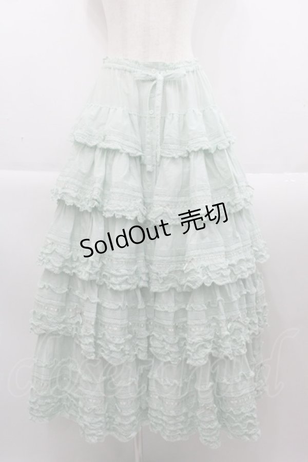 画像1: PINK HOUSE / ローンフリルスカート  ハッカ I-25-09-15-074-LO-SK-HD-ZI (1)