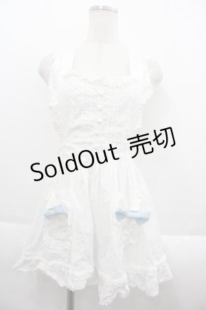 画像: BABY,THE STARS SHINE BRIGHT / リボンポケットエプロン  白Ｘサックス I-25-09-15-081-BA-ZA-HD-ZI