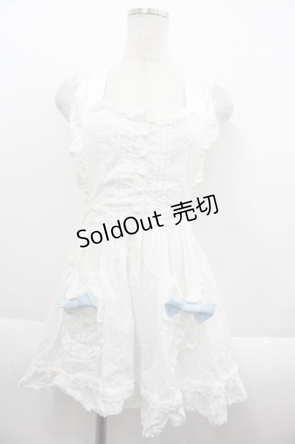 画像1: BABY,THE STARS SHINE BRIGHT / リボンポケットエプロン  白Ｘサックス I-25-09-15-081-BA-ZA-HD-ZI (1)