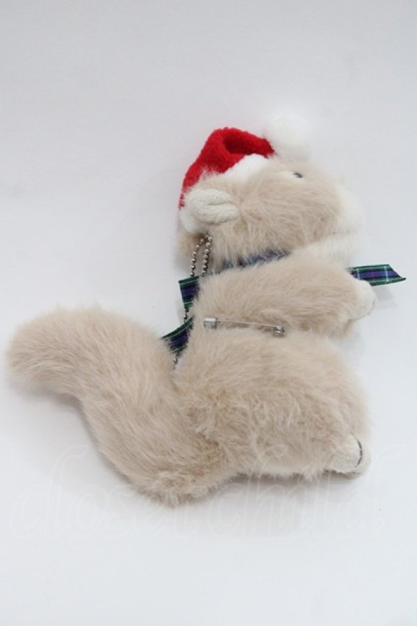 画像2: PINK HOUSE / クリスマスりすぬいぐるみコサージュ  ミルクティ I-25-09-15-083-LO-ZA-HD-ZI (2)