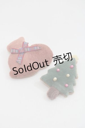画像: PINK HOUSE / ウィンターフォレストトリートモチーフミニブローチセット  アーモンドピンク I-25-09-15-084-LO-AC-HD-ZI