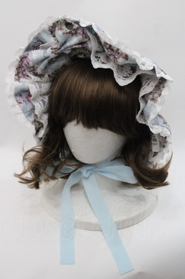 画像1: Royal Princess Alice / Rococo Rose Catボンネット  サックス I-25-09-15-086-LO-AC-HD-ZI (1)