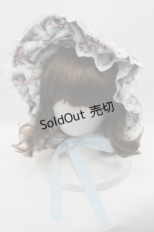 画像1: Royal Princess Alice / Rococo Rose Catボンネット  サックス I-25-09-15-086-LO-AC-HD-ZI (1)