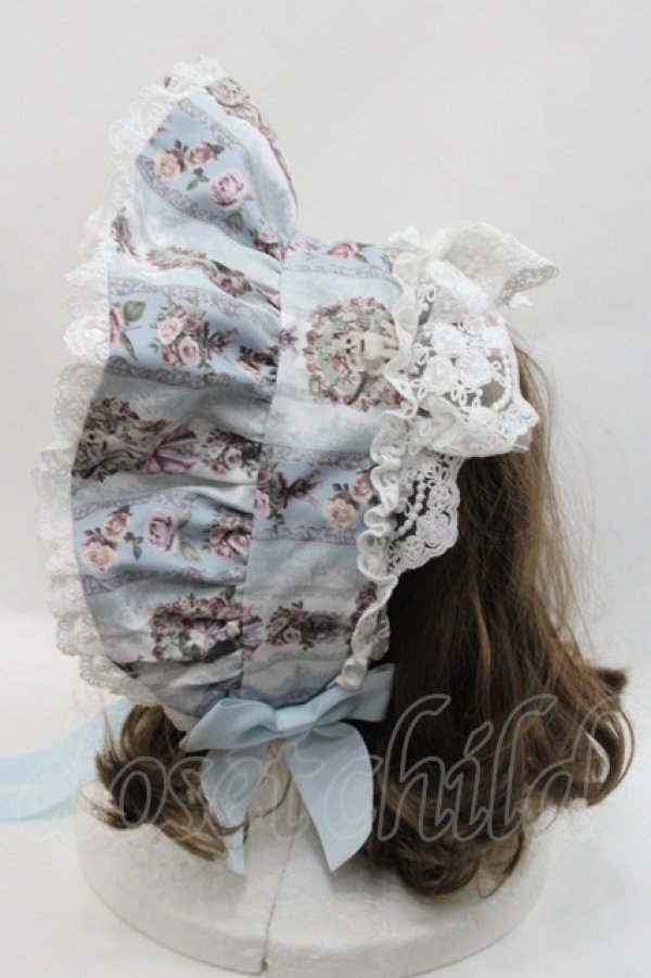 画像2: Royal Princess Alice / Rococo Rose Catボンネット  サックス I-25-09-15-086-LO-AC-HD-ZI (2)