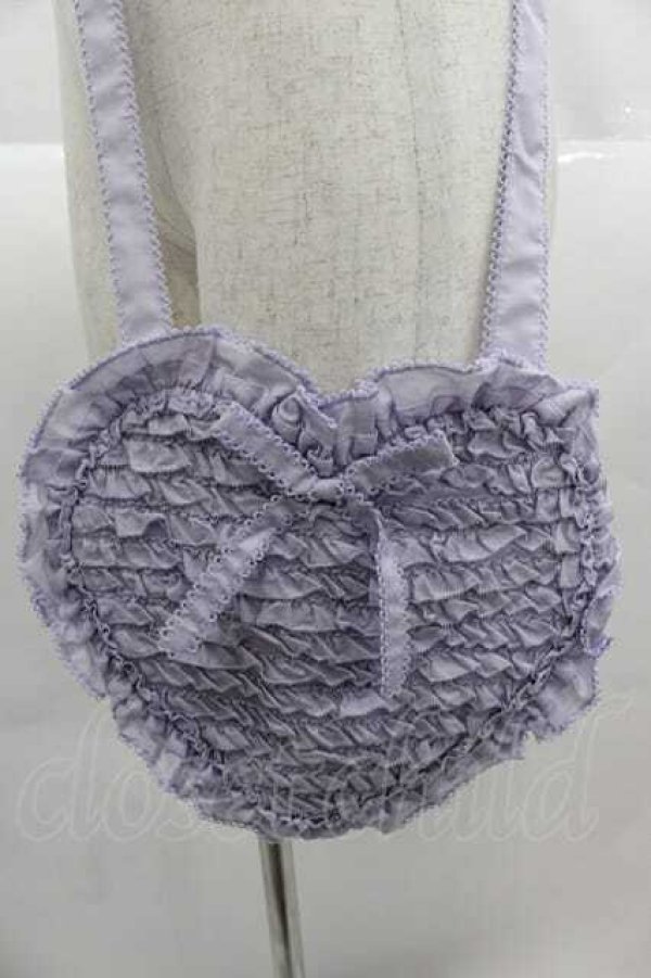 画像2: PINK HOUSE / ハートフリルショルダーバッグ  ラベンダー I-25-09-15-088-LO-BG-HD-ZI (2)