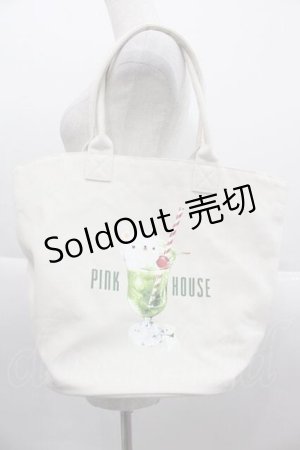 画像: PINK HOUSE / クリームソーダプリントバッグ  アイボリー I-25-09-15-090-LO-BG-HD-ZI