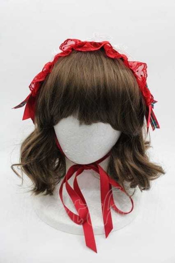 画像2: Angelic Pretty / タータンチェックリボンヘッドドレス  赤 I-25-09-15-097-AP-AC-HD-ZI (2)
