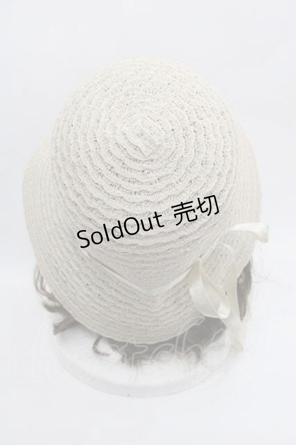 画像3: PINK HOUSE / ロゴリボン付きスカラッププレードハット  アイボリー I-25-09-15-099-LO-AC-HD-ZI (3)