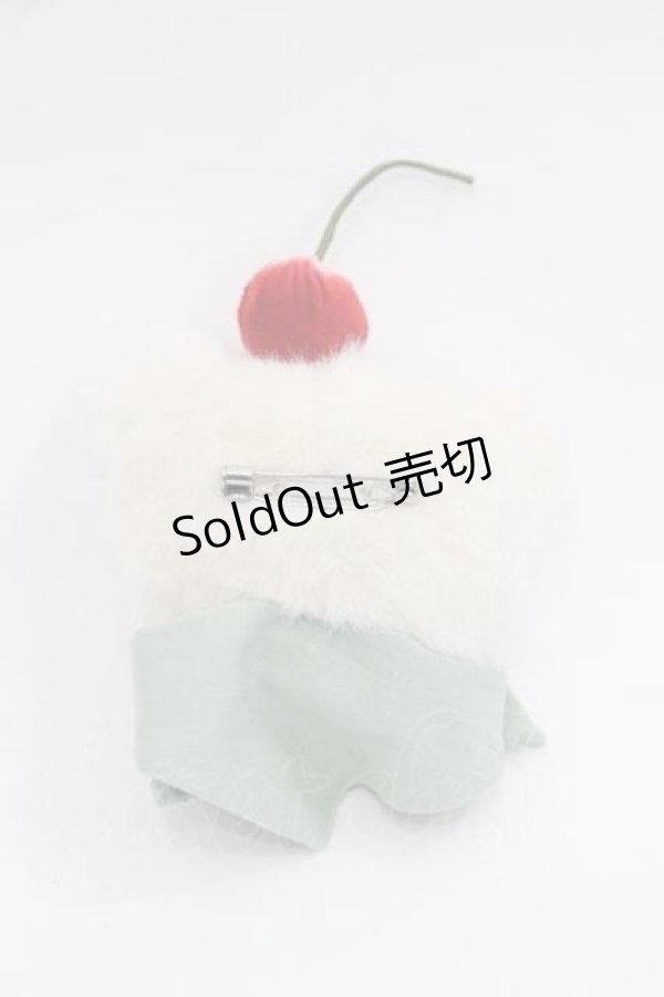 画像2: PINK HOUSE / しろくまアイスぬいぐるみブローチ  白Ｘグリーン I-25-09-15-102-LO-AC-HD-ZI (2)