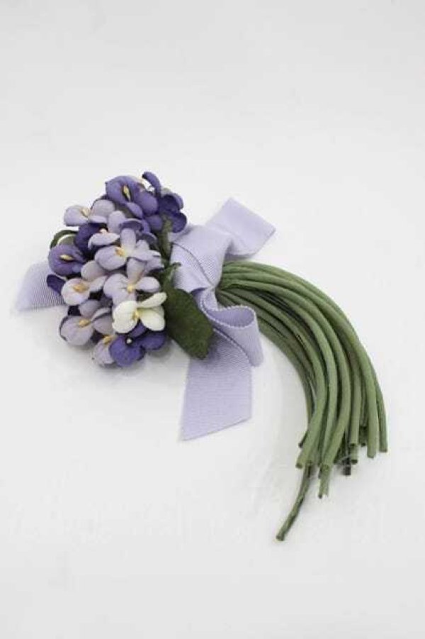 画像1: PINK HOUSE / ヴァイオレットブーケコサージュ  パープル I-25-09-15-103-LO-AC-HD-ZI (1)