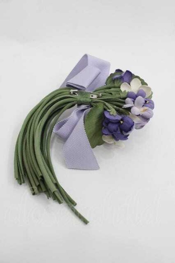 画像2: PINK HOUSE / ヴァイオレットブーケコサージュ  パープル I-25-09-15-103-LO-AC-HD-ZI (2)