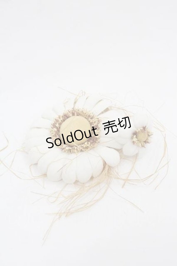 画像1: PINK HOUSE / 雛菊コサージュ  白Ｘブラウン I-25-09-15-106-LO-AC-HD-ZI (1)