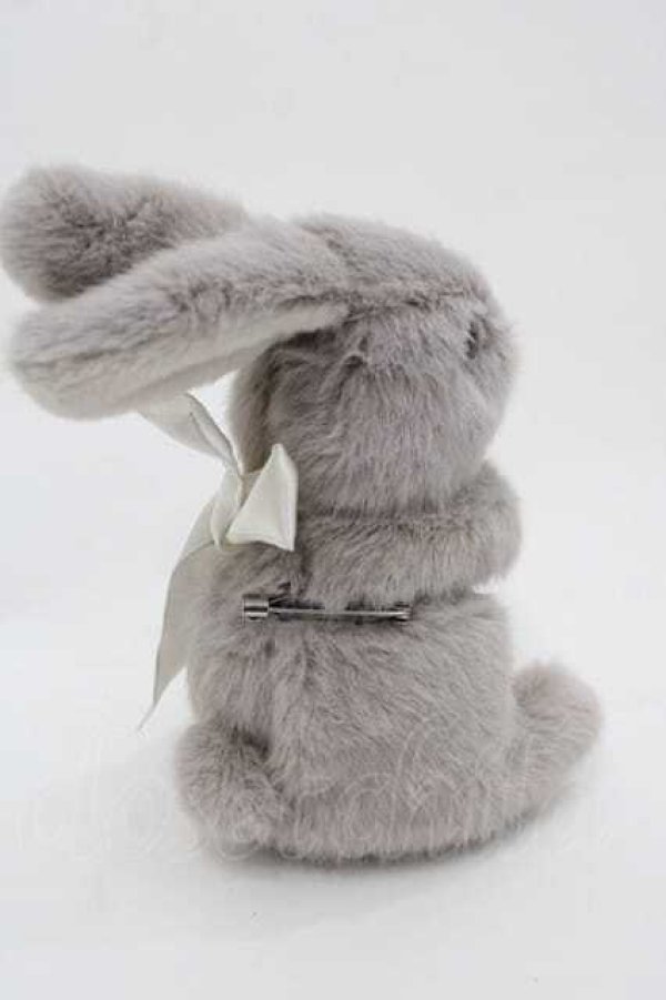 画像2: PINK HOUSE / スイーツスプリングバニーぬいぐるみコサージュ  グレー I-25-09-15-107-LO-ZA-HD-ZI (2)
