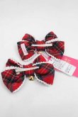 画像2: Angelic Pretty / タータンチェックリボンクリップSet  赤チェック I-25-09-15-109-AP-AC-HD-ZI (2)