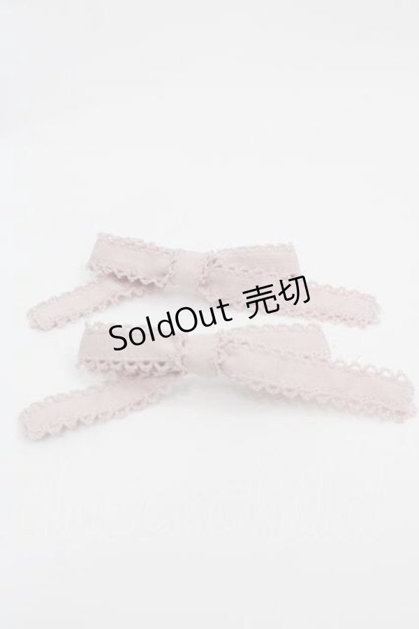 画像1: PINK HOUSE / リボンモチーフバレッタセット  ピンク I-25-09-15-110-LO-AC-HD-ZI (1)