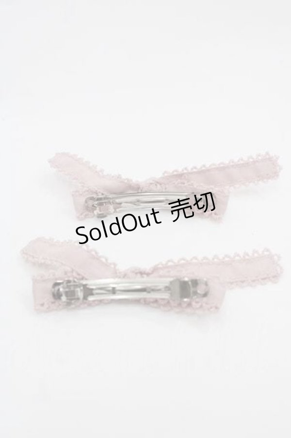 画像2: PINK HOUSE / リボンモチーフバレッタセット  ピンク I-25-09-15-110-LO-AC-HD-ZI (2)