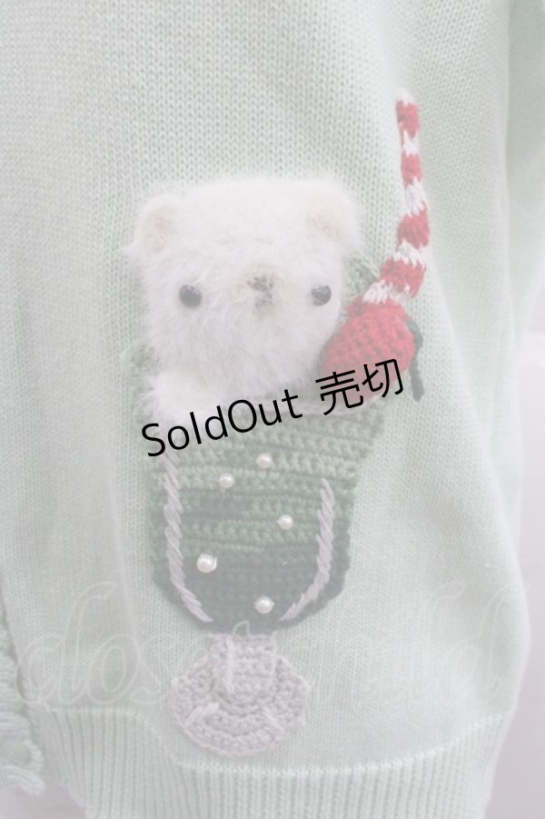 画像3: PINK HOUSE / クリームソーダモチーフニットカーディガン  グリーン I-25-09-15-013-LO-TO-HD-ZI (3)