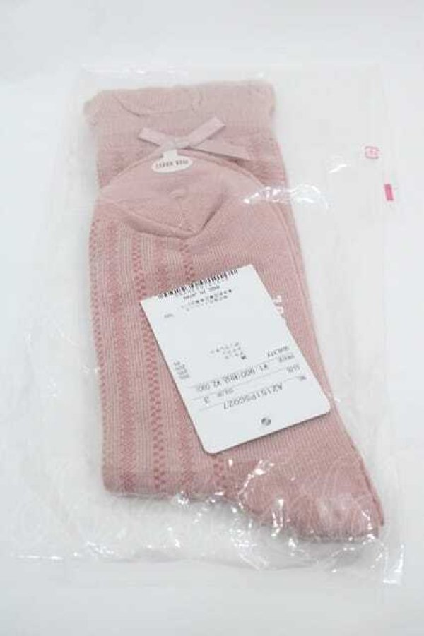 画像2: PINK HOUSE / ロゴリボンフリルソックス  ピンク I-25-09-15-119-LO-ZA-HD-ZI (2)