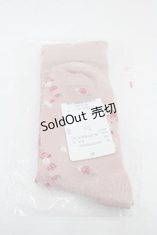 画像2: PINK HOUSE / リボンブーケ柄ソックス  ピンク I-25-09-15-120-LO-ZA-HD-ZI (2)