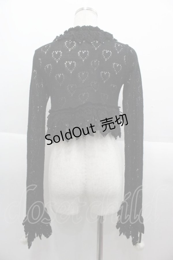 画像2: Angelic Pretty / くまちゃん編みぐるみニットボレロ  黒Ｘ白 I-25-09-15-014-AP-TO-HD-ZI (2)