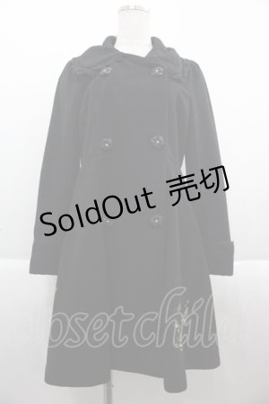画像: axes femme POETIQUE / ダブルボタン裾刺繍コート M ブラック I-25-09-15-021-AX-CO-HD-ZI