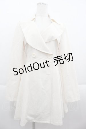 画像: Lizmelo / 裏地ロゴプリントコート  アイボリー I-25-09-15-022-LO-CO-HD-ZI