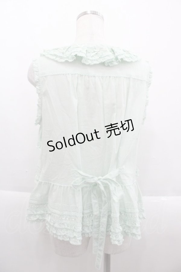 画像2: PINK HOUSE / ローンフリル段々ブラウス  ミント I-25-09-15-003-LO-TO-HD-ZI (2)