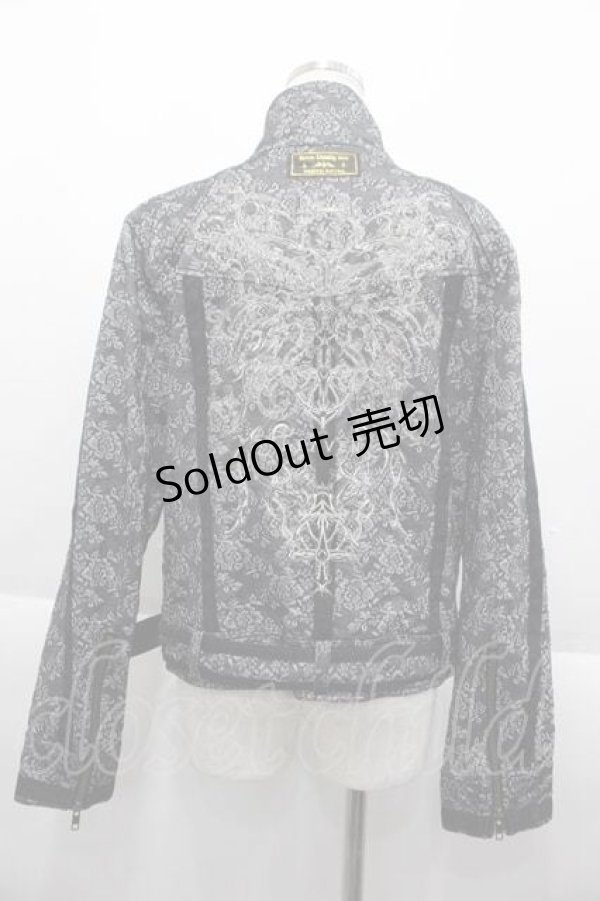 画像2: NAOTO SEVEN / 薔薇デニム立ち襟ジャケット  ブラック I-25-09-18-005-HN-JA-HD-ZI (2)