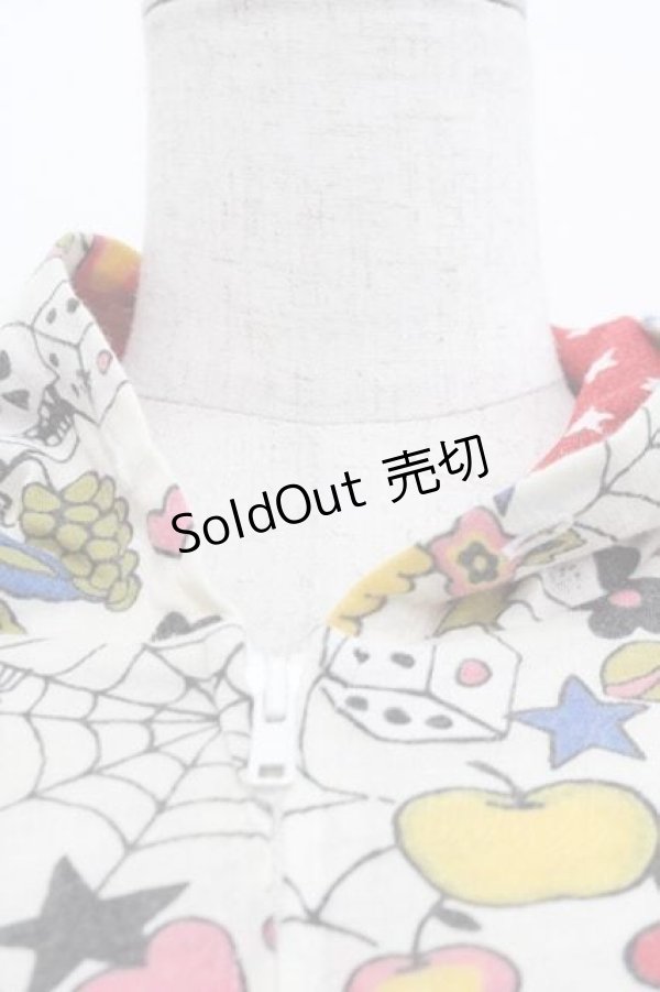 画像3: Candy Stripper / 総柄ジップアップパーカー  アイボリー I-25-09-18-049-PU-TO-HD-ZI (3)