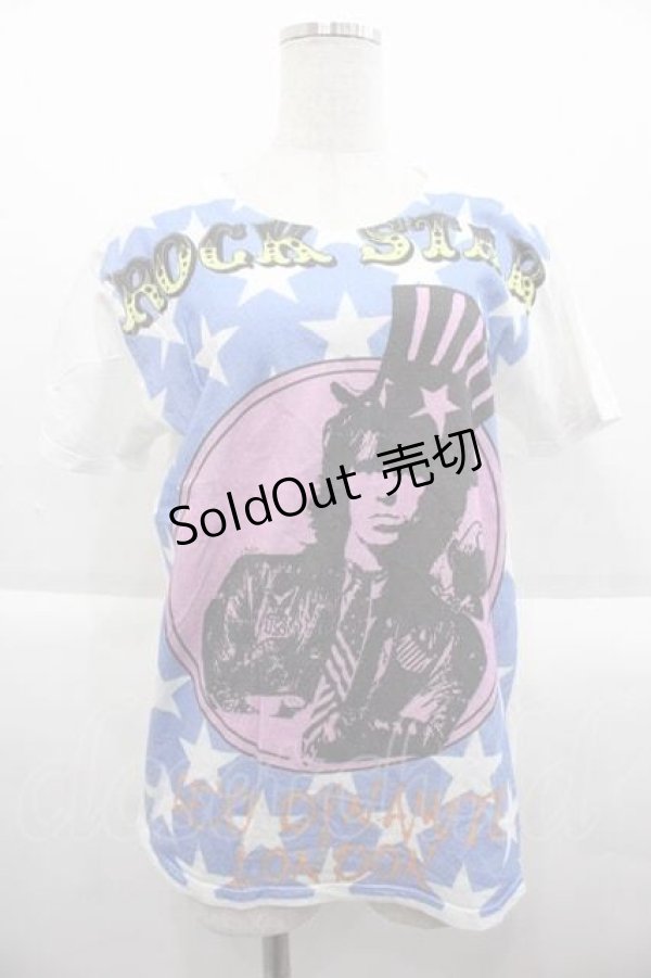 画像1: SEXY DYNAMITE LONDON / ROCK STAR Tシャツ M ホワイト I-25-09-18-054-PU-TS-HD-ZI (1)