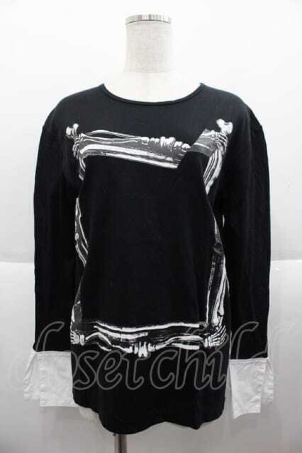 画像1: MILKBOY / フレームカットソー  黒Ｘ白 I-25-09-18-061-MB-TO-HD-ZI (1)